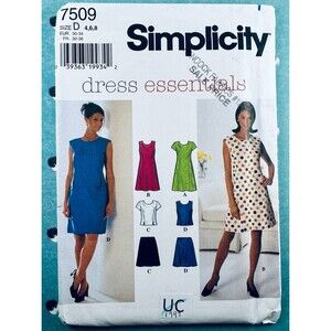 Simplicity 7509 Sz 4-8 A-Line Dress Skirt Top Princess Seams Cap Sleeves Pattern